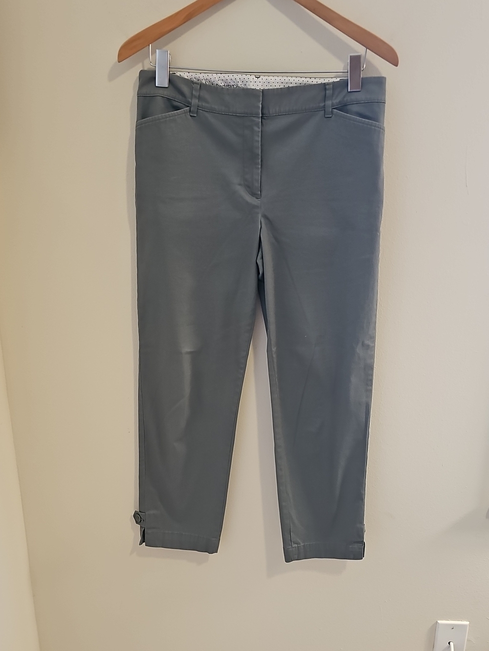 Talbots Perfect Crop Pants Womens Size 10 Grey Ankle Chino Career Stretch Cotton